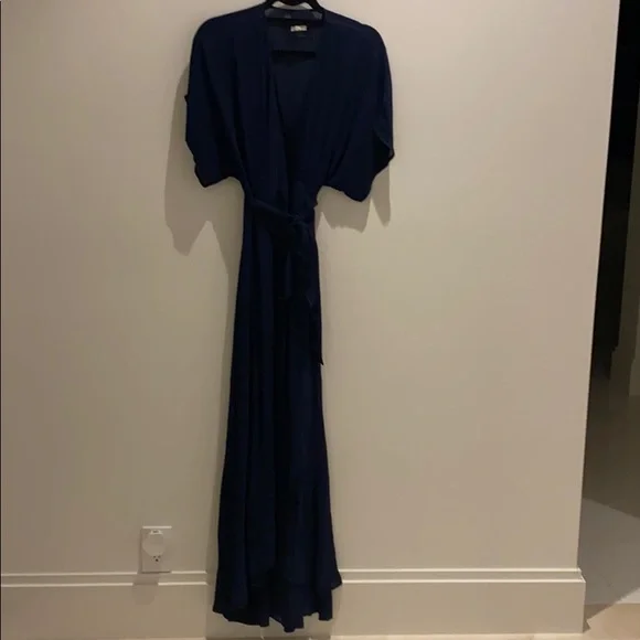 Reformation Navy Blue Wrap Dress - Picture 2 of 11